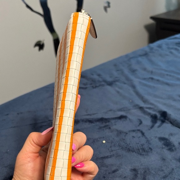 Coach Woven Orange and White Wallet - Picture 5 of 8